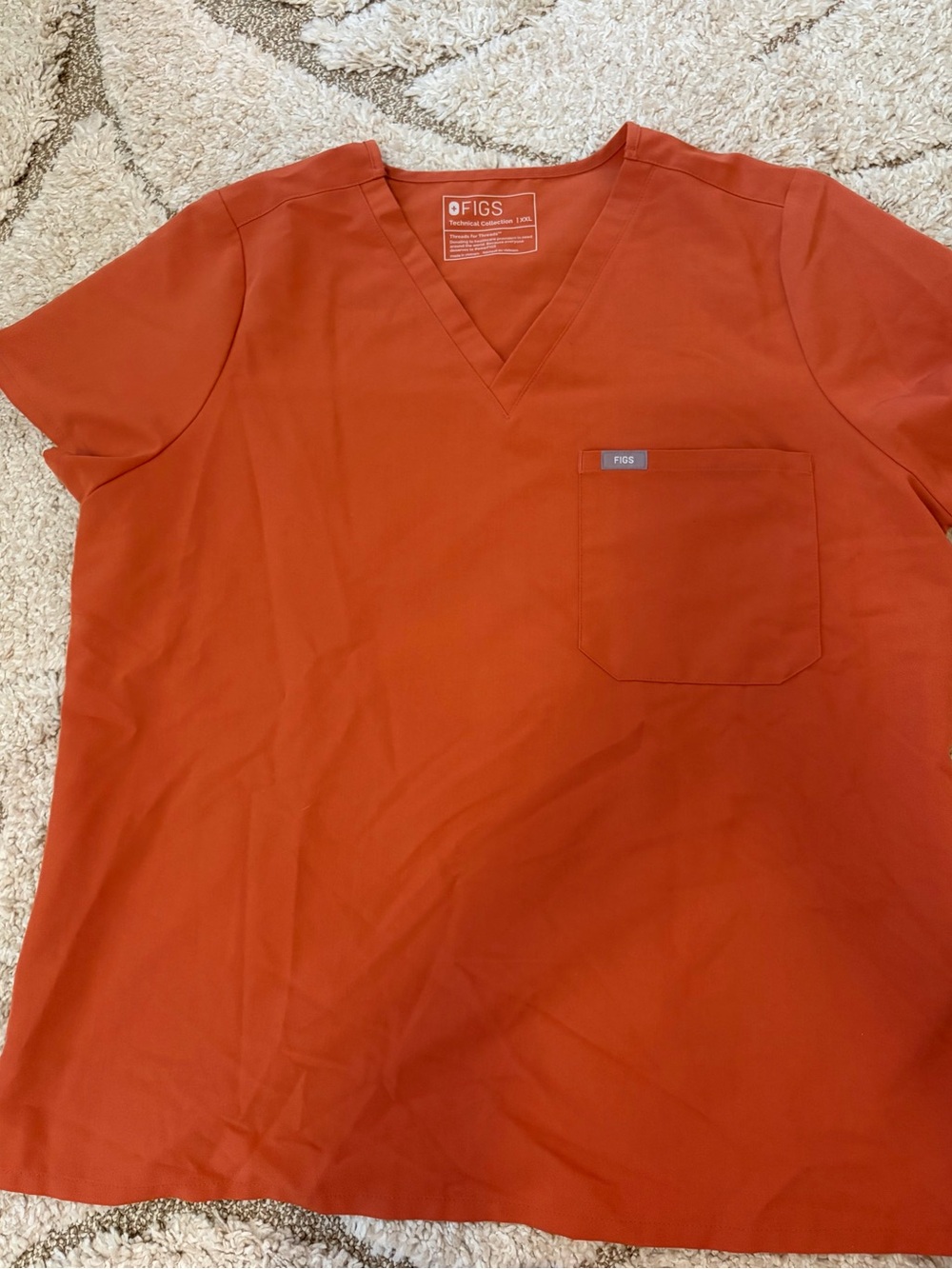 Figs Women’s V-Neck Scrub Top - Orange - Picture 1 of 1